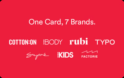 Cotton on Australia gift card