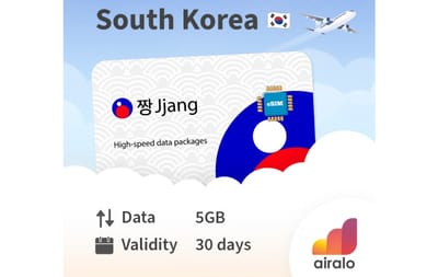 South Korea eSIM South Korea 5 GB - 30 Days Jjang eSIM (Worth USD11) Malaysia gift card