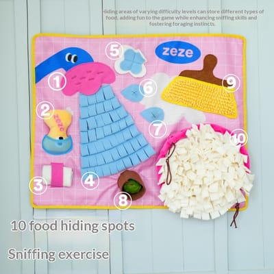 Dog Sniffing Mat Food-hiding Sniffing Blanket Pet Puzzle Toy