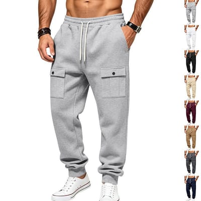 Men's Plus Velvet Working Wear Sweatpants Casual Sports Trousers