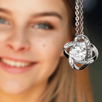 Minimalist Four Leaf Clover Rotating Pendant Necklace - Gift Card Included Jewelry for Mom