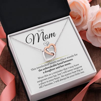 Double-ring Hollow Stainless Steel Contrasting-color Heart Necklace