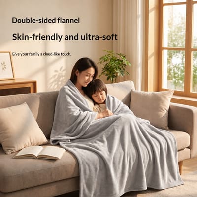 Solid-color Flannel Blanket For Office Naps