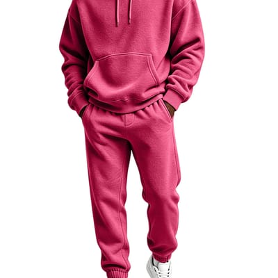 American-style Vintage Men's Hooded Sweatshirt And Sweatpants