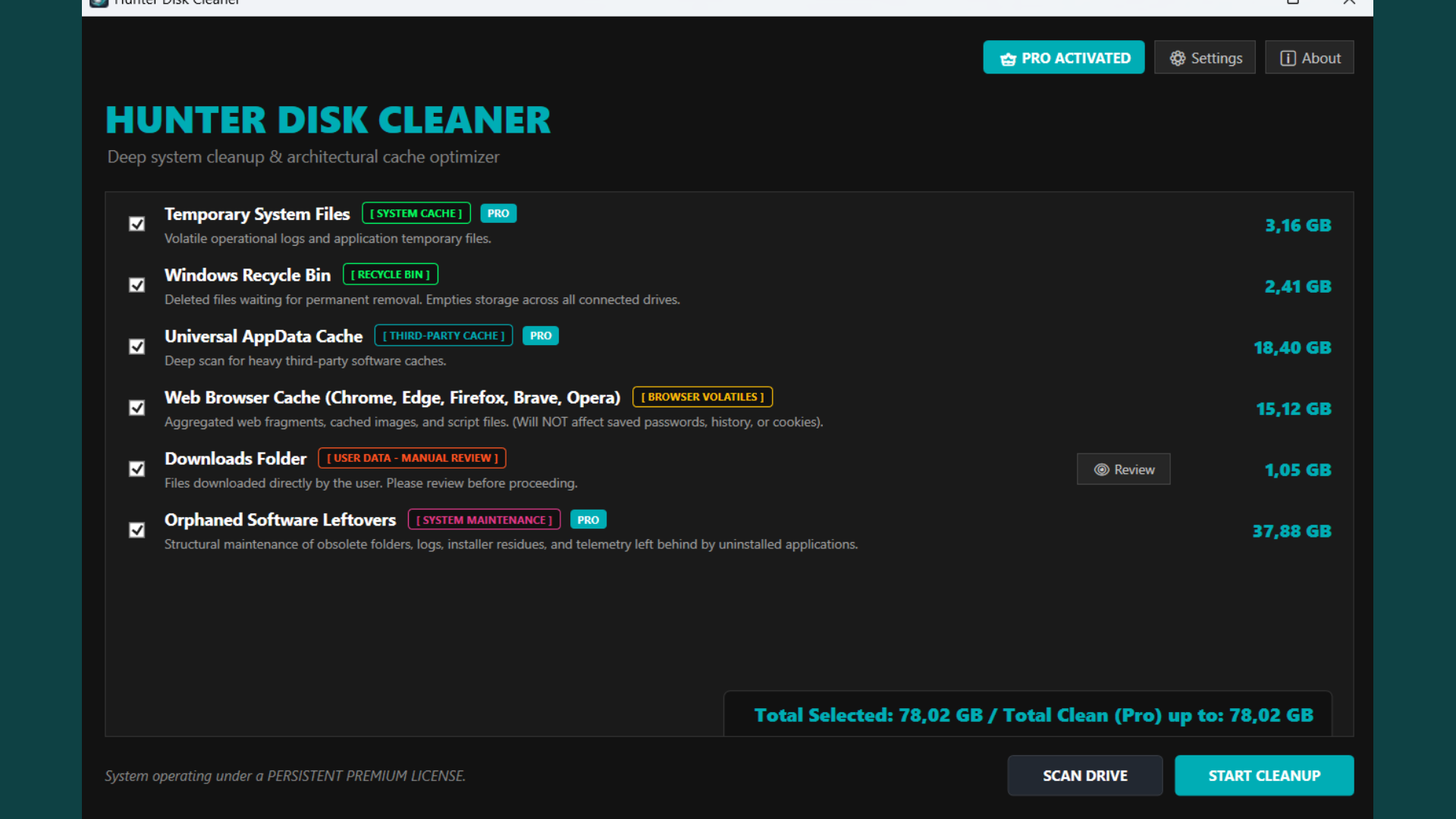 Hunter Disk Cleaner Pro Licence Key (1 Year / 1 PC) screenshot 3