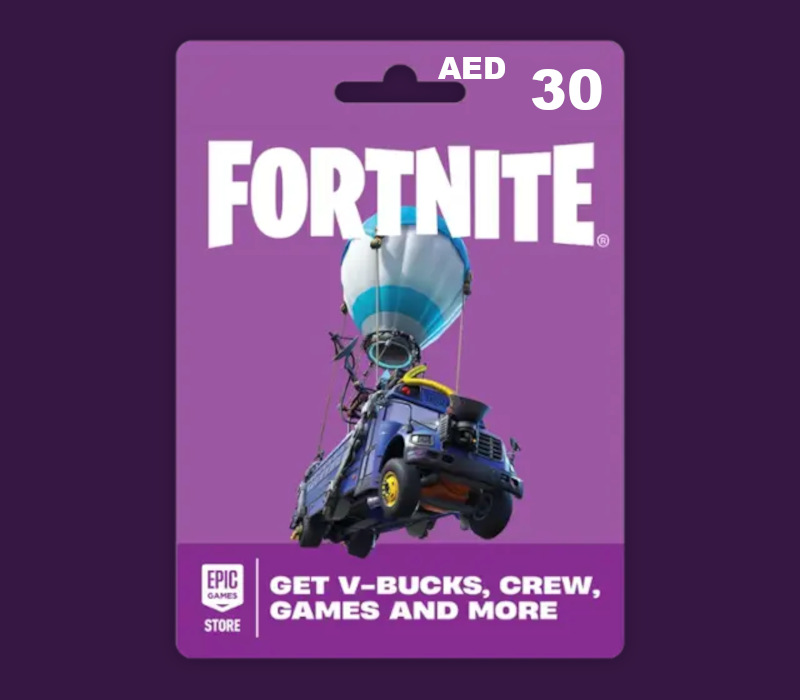 Fortnite AED 30 PC Epic Games Gift Card AE cover art