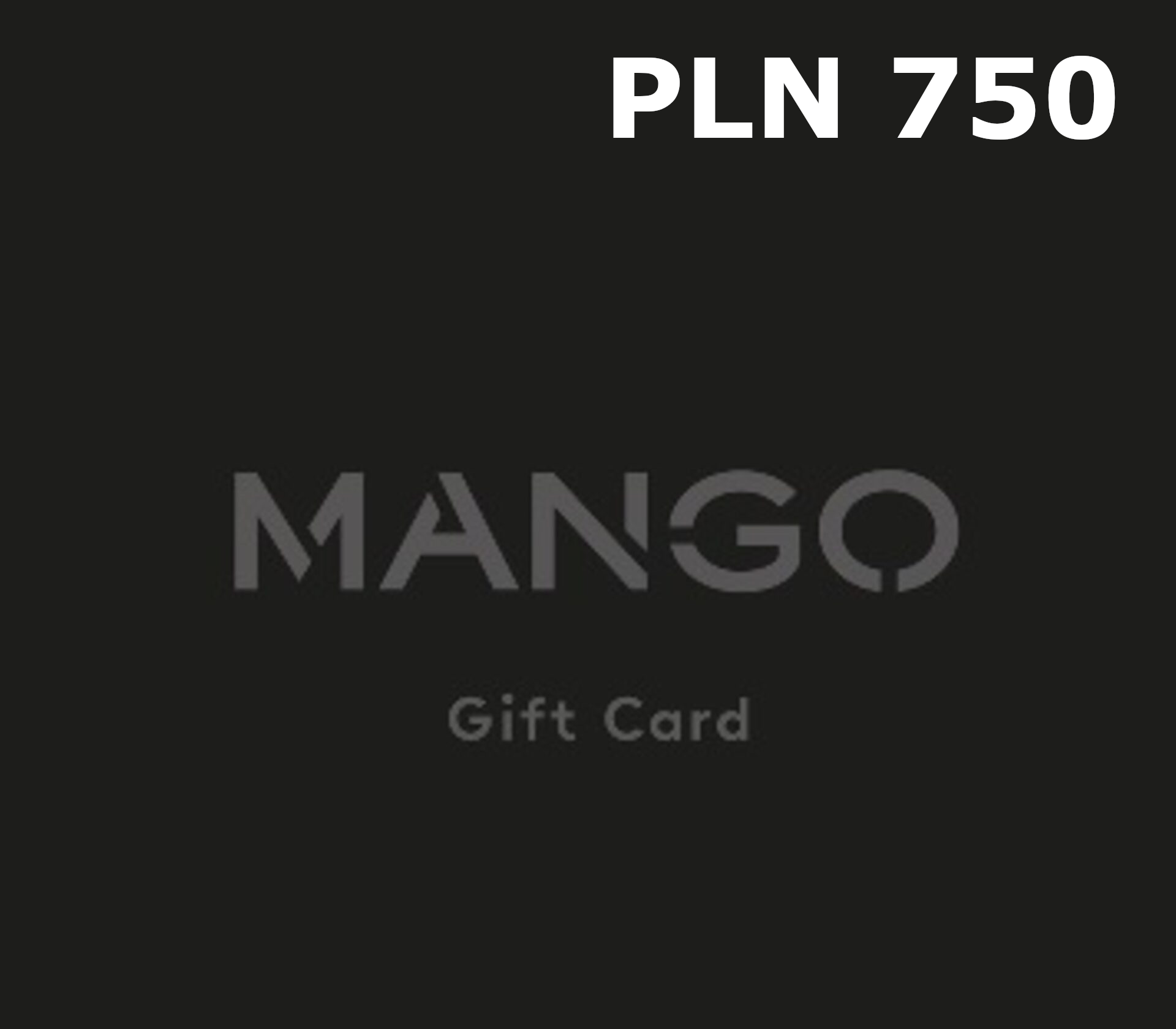Okładka Mango 750 PLN Gift Card PL