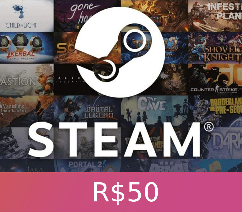 Carátula de Steam Gift Card 50 BRL BR Activation Code