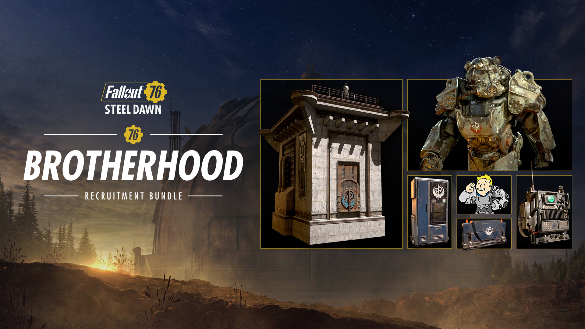 Fallout 76 - Brotherhood Recruitment Bundle DLC Steam CD Key screenshot 1