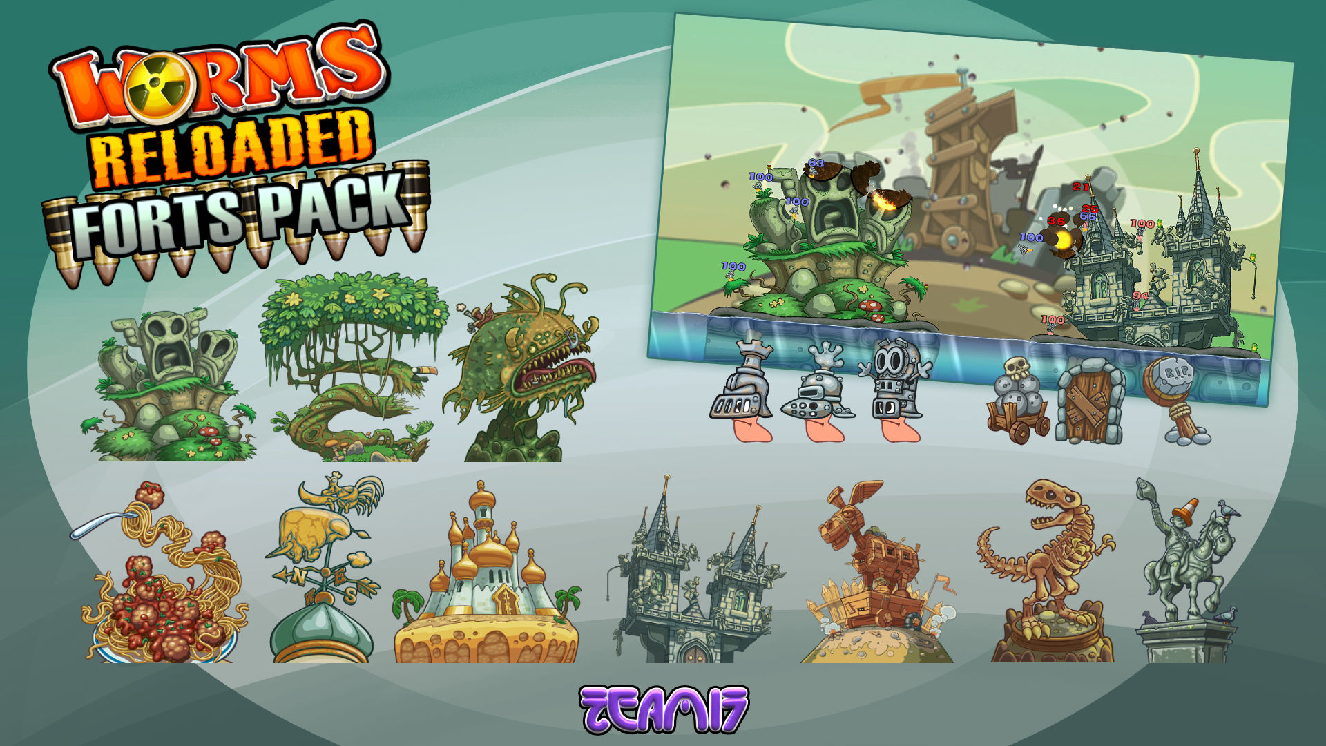Screenshot 1 di Worms Reloaded - Forts Pack DLC PC Steam CD Key