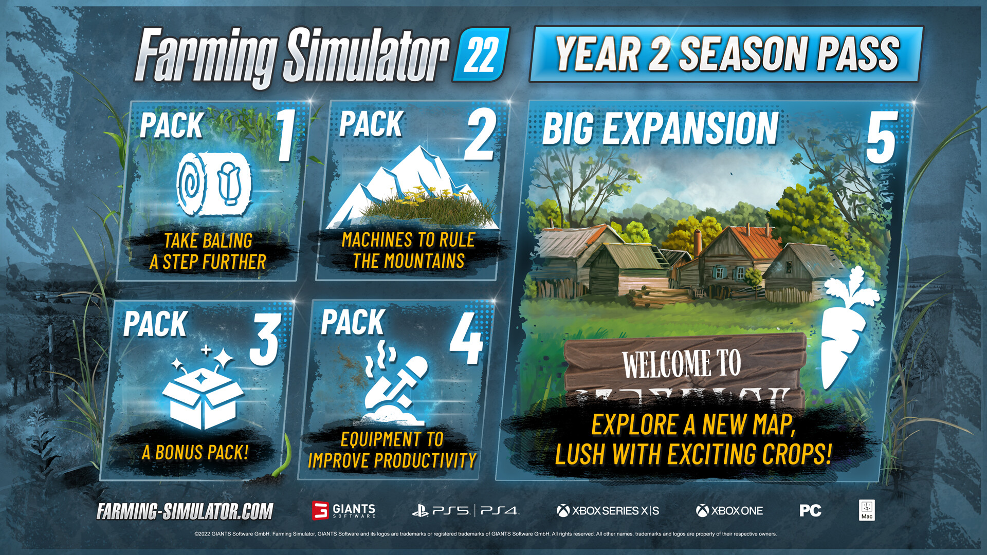 Farming Simulator 22 - Year 2 Season Pass DLC PC Steam CD Key screenshot 1