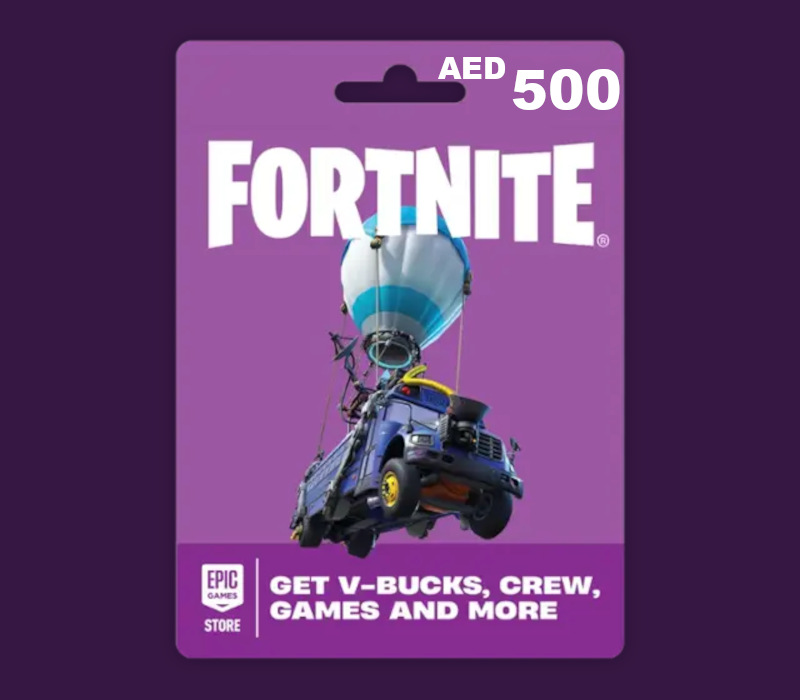 Fortnite AED 500 PC Epic Games Gift Card AE cover art
