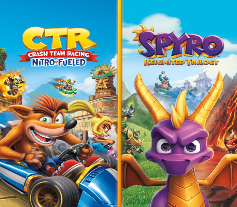 Crash Team Racing Nitro-Fueled + Spyro Game Bundle PS4 Account cover art
