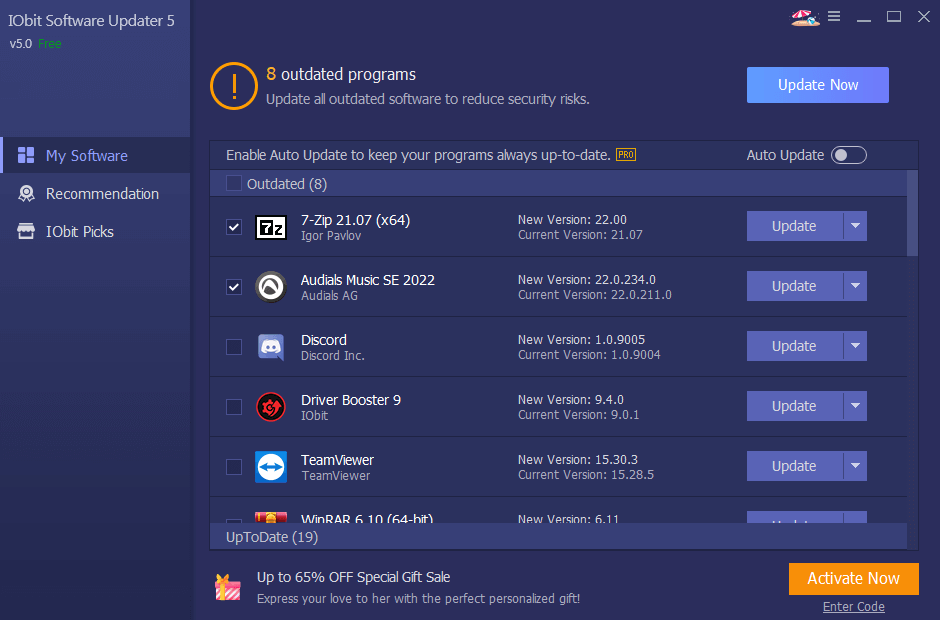 IObit Software Updater 5 Pro Key (1 Year / 1 PC) screenshot 1
