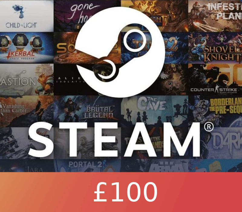 Jaquette de Steam Wallet Card £100 UK Activation Code