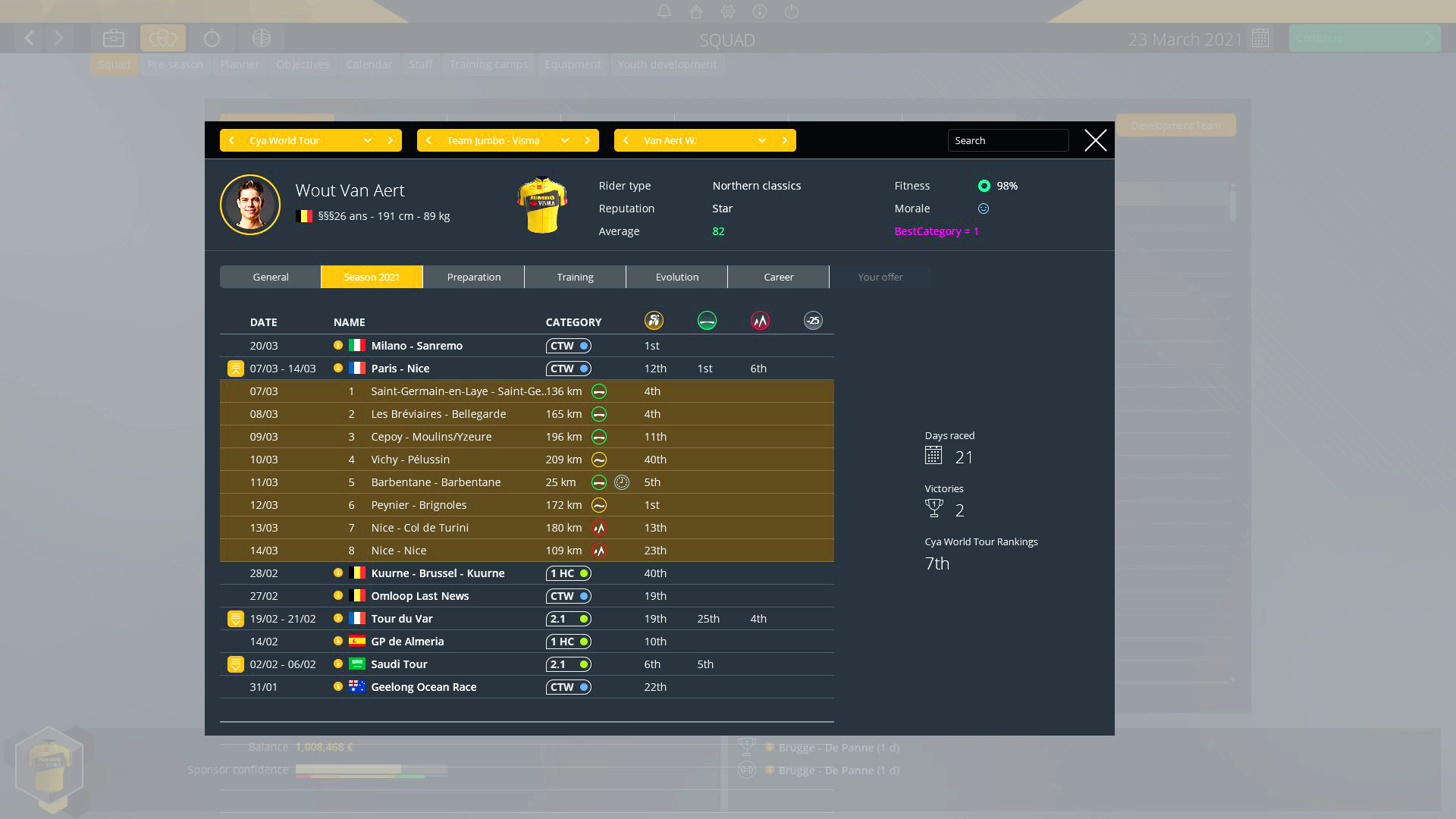 Pro Cycling Manager 2021 EU Steam CD Key screenshot 4