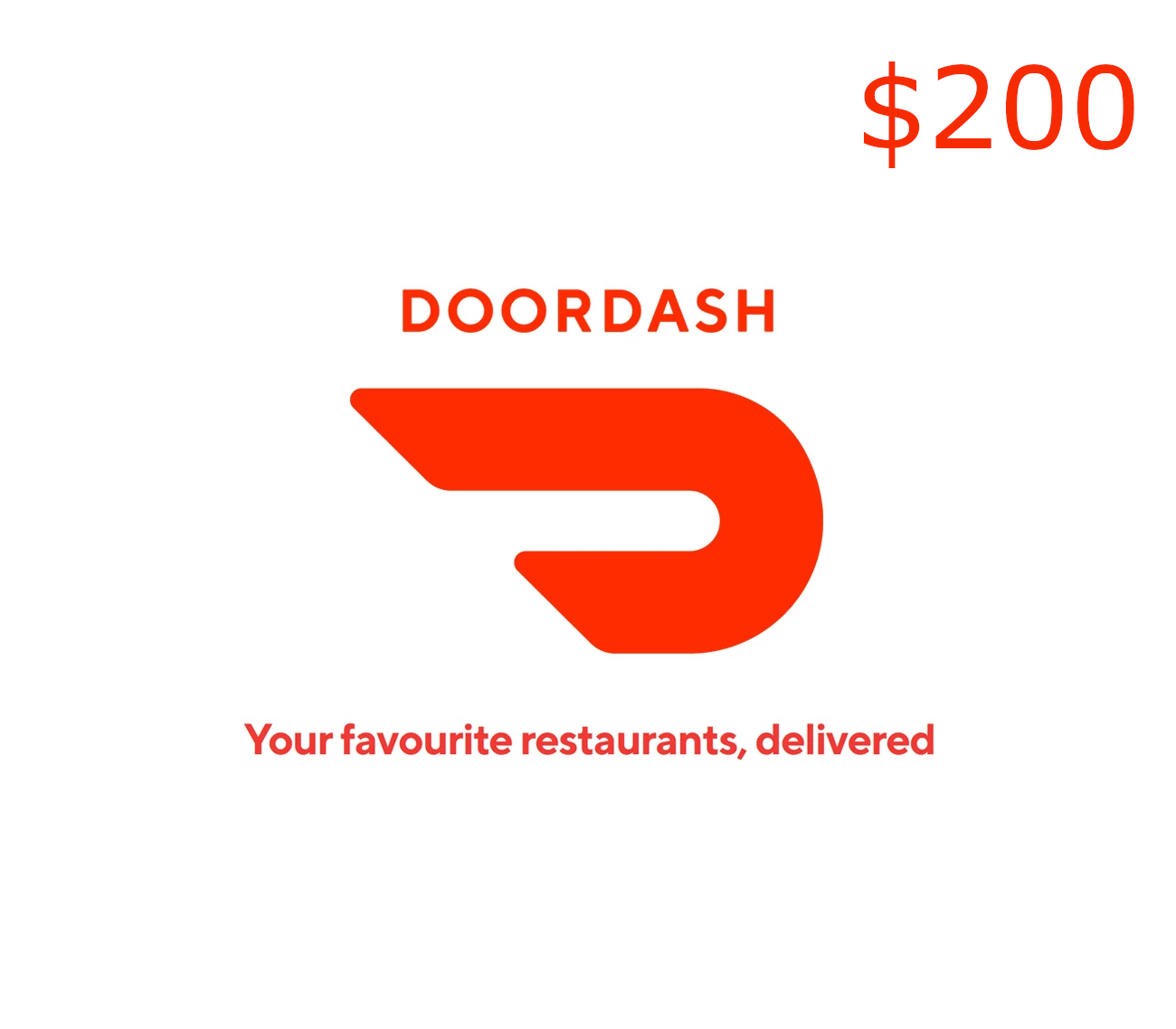 Capa de DoorDash $200 Gift Card US