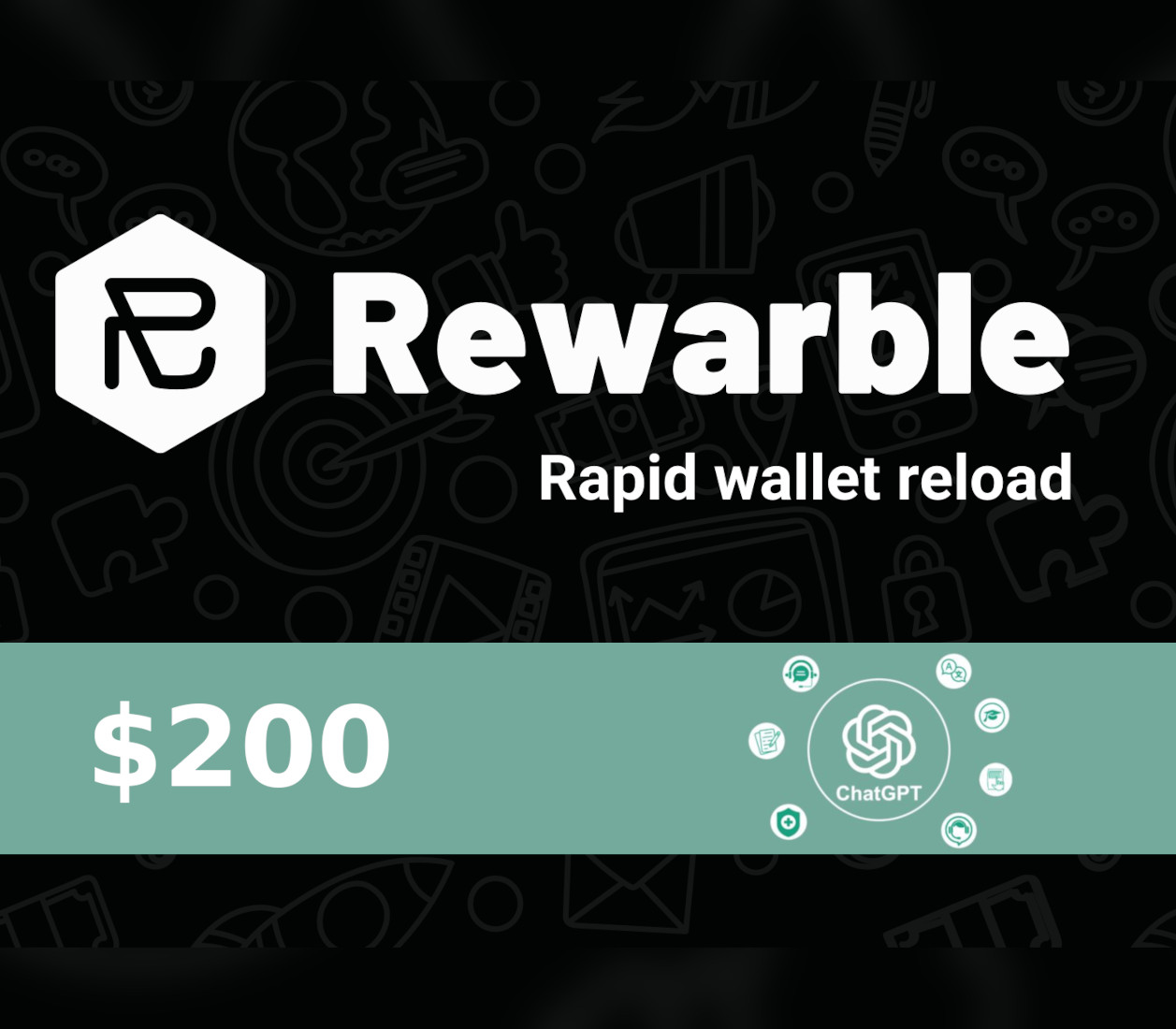 Rewarble ChatGPT $200 Gift Card US cover art
