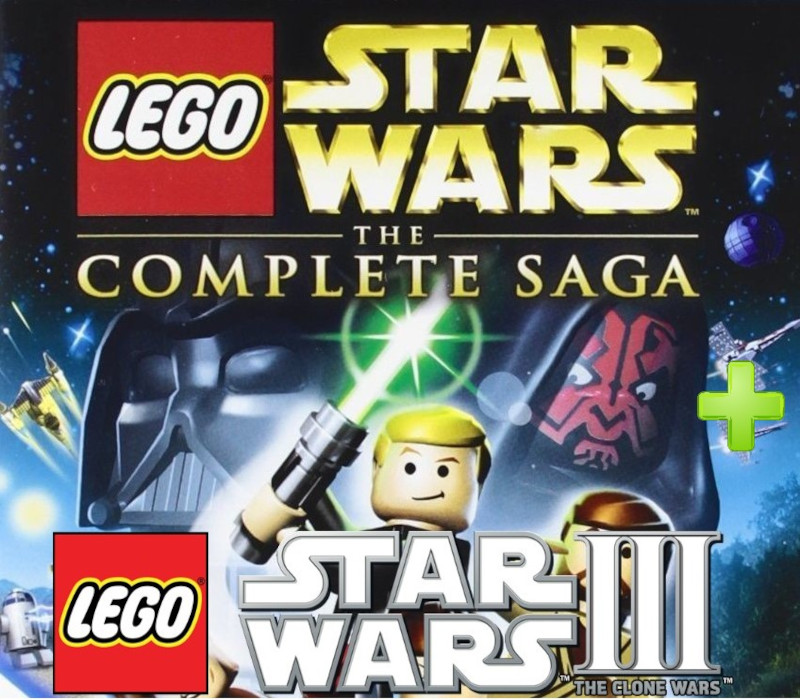 LEGO Star Wars: The Complete Saga and Star Wars III: The Clone Wars Bundle PC Steam CD Key cover art