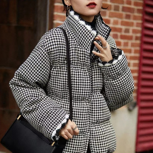 New Short Autumn And Winter Small White Duck Down Stand Collar Coat