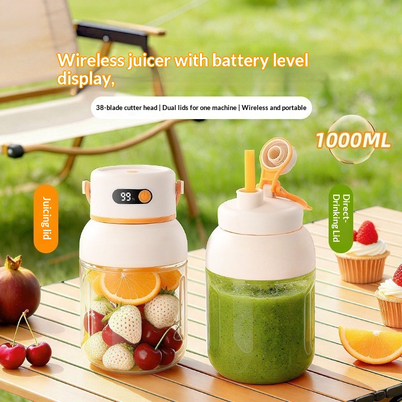1L Portable Water Cup Rechargeable Mini Blender With Digital Display