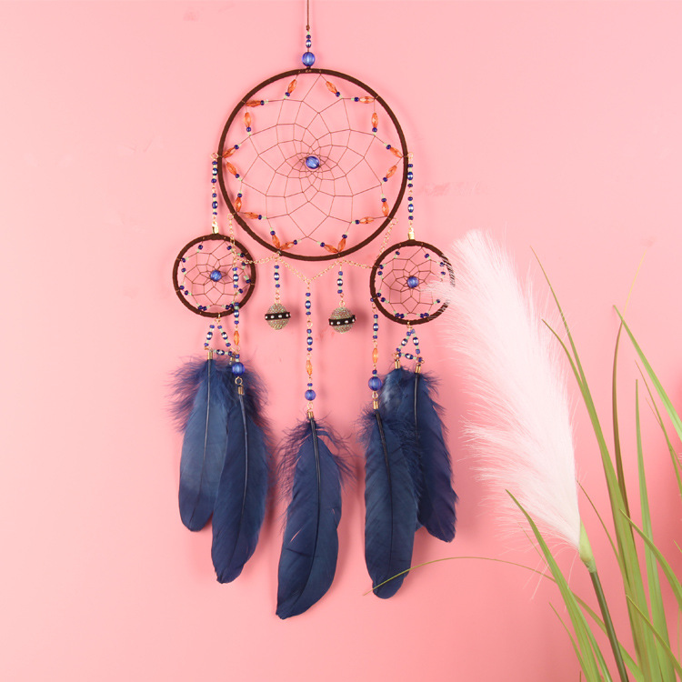 Blue Indian Dreamcatcher Wind Chime Hanging Ornament Dream Chaser