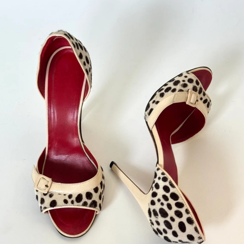 Fish Mouth Roman Buckle Stiletto Women's Shoes