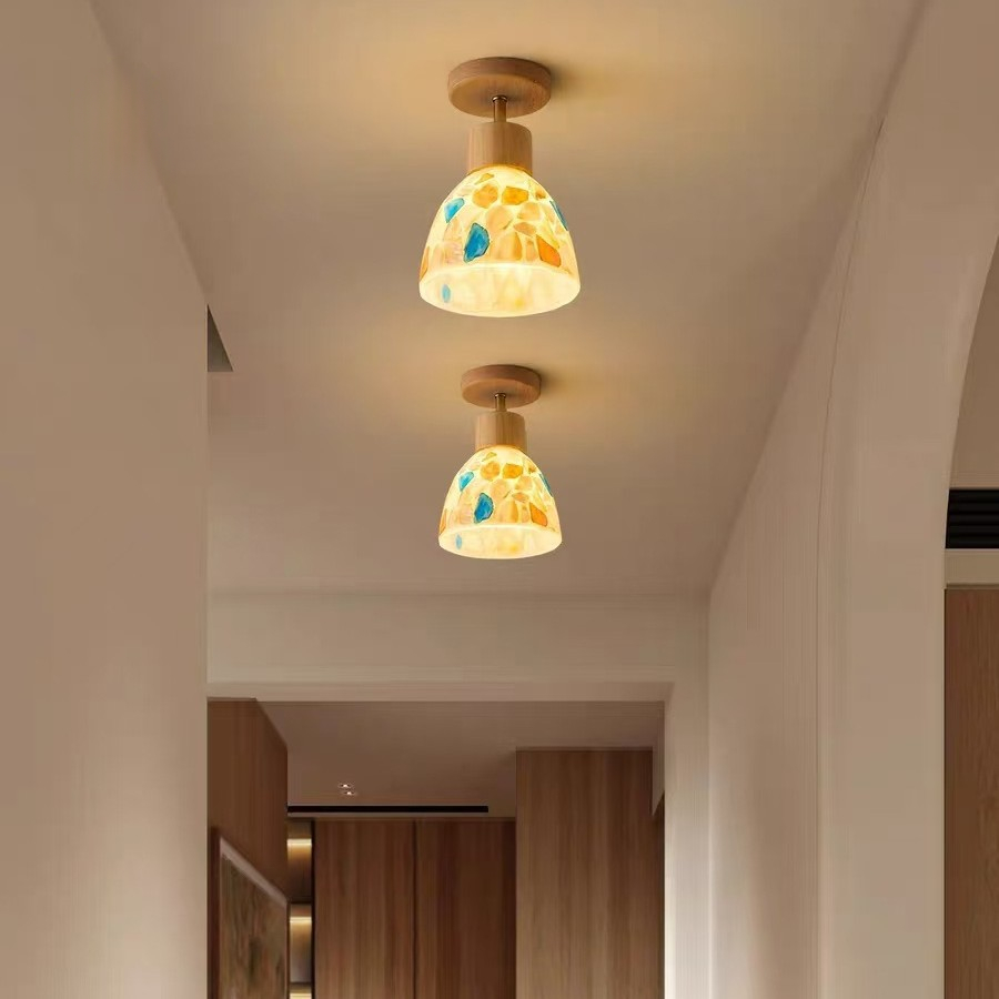 Retro Atmosphere Aisle Home High-grade Shell Ceiling Lamp