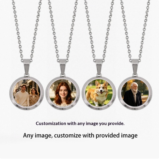 Ashionable Heat-activated Temperature-changing Stainless Steel Round Pendant Necklace