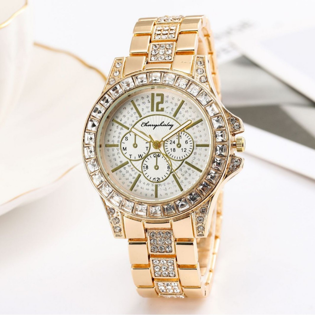 Casual All-match Diamond Men's Steel Strap Watch Women