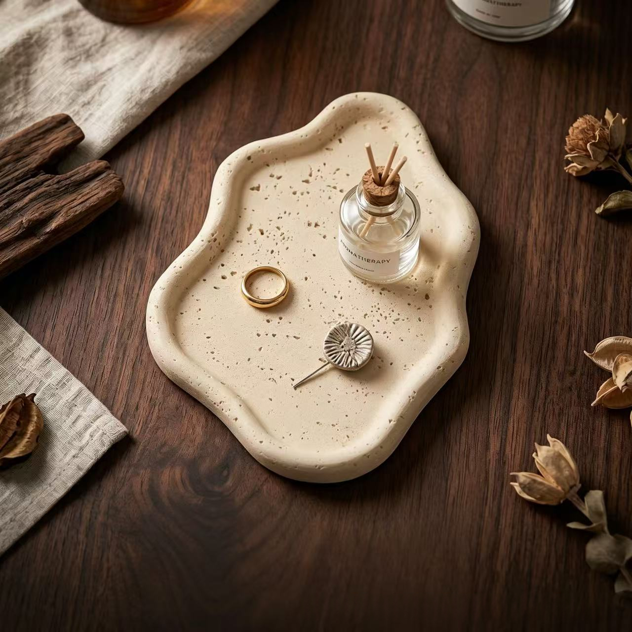 Silent Wind Cave Stone Storage Tray Bedroom Decoration Ornaments