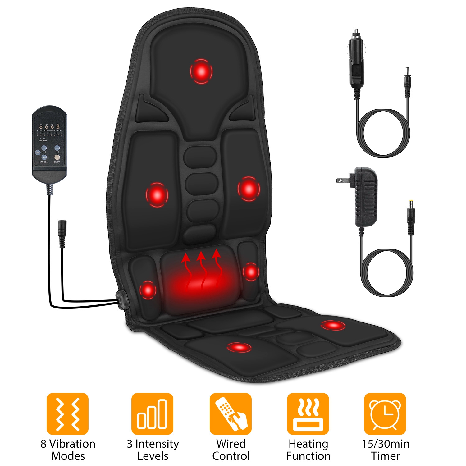 Electric Massager Car Seat Cushion With Heating Function