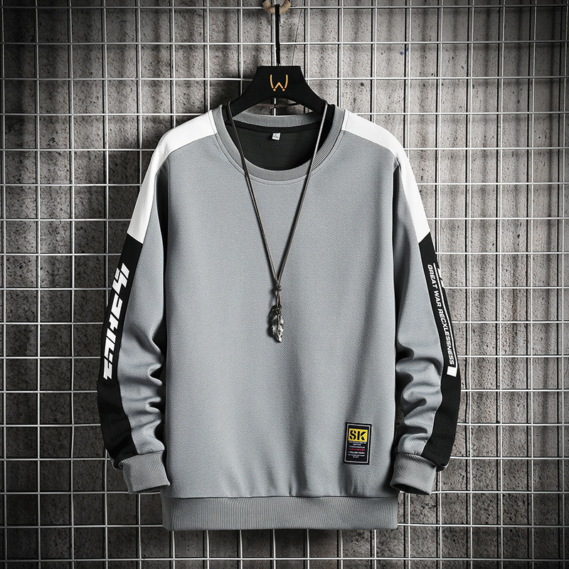 Wind-Blocked Color-Block Loose-Fit Casual Sports Sweatshirt