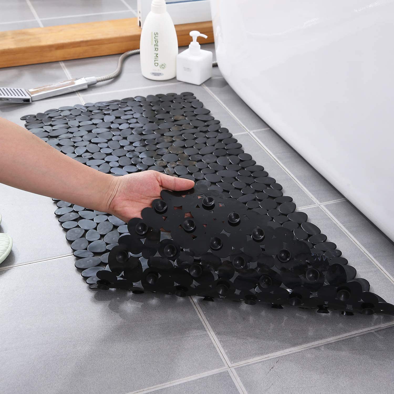 Eco-friendly PVC Pebble Bathroom Non-slip Mat