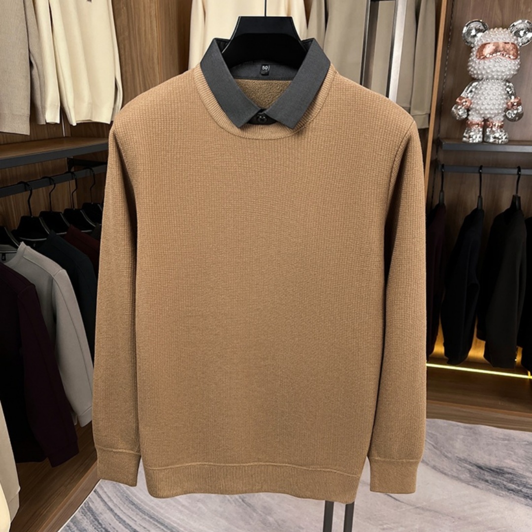 Wool-containing Sweater Autumn And Winter Fleece Lined Padded Warm Keeping Bottoming Shirt