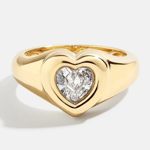 Copper Ring With 18K Gold Plating And Gemstones