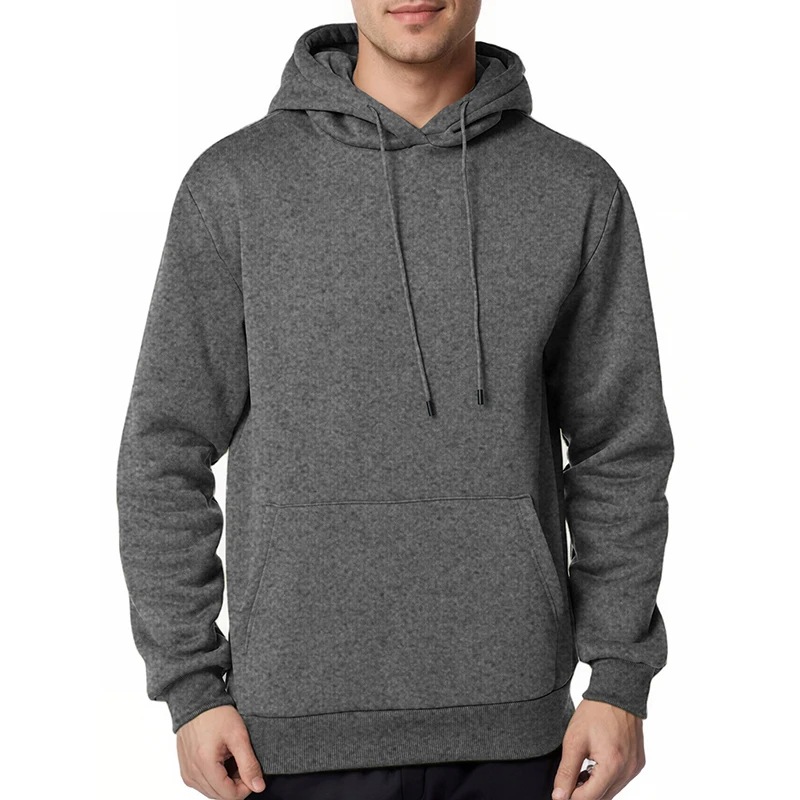 Men's Autumnwinter Fleece-lined Hooded Jacket