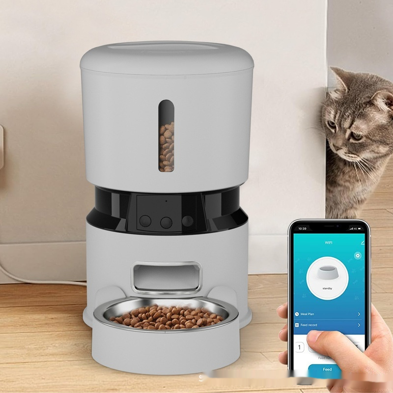 PET Intelligence Automatic Pet Feeder Double Stainless Steel Plate