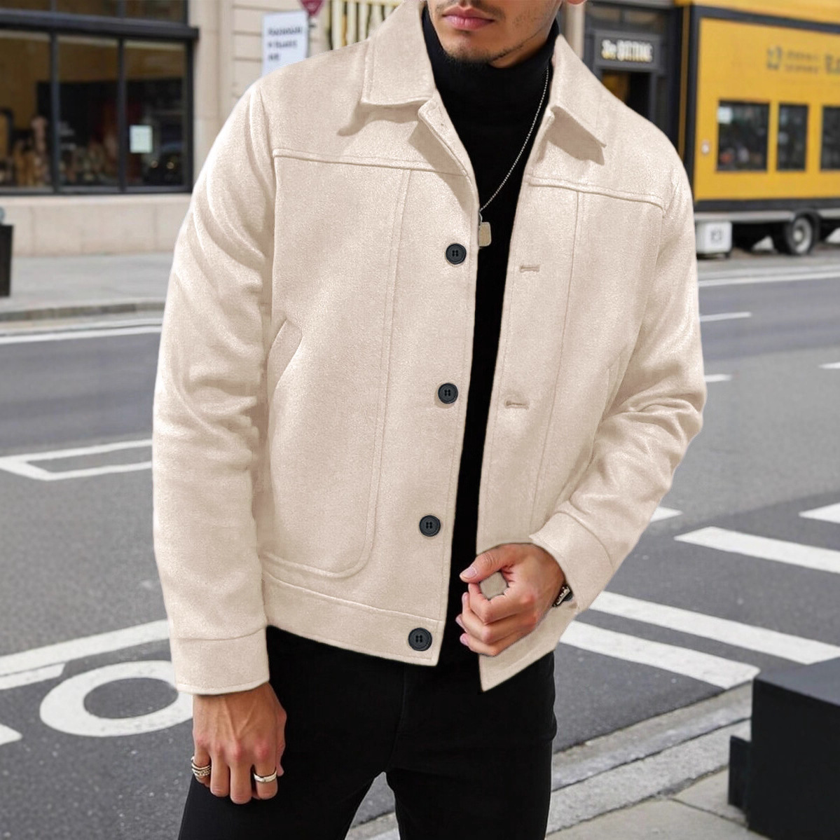 Lapel-collar Jacket Autumn Versatile For Young People Casual Style
