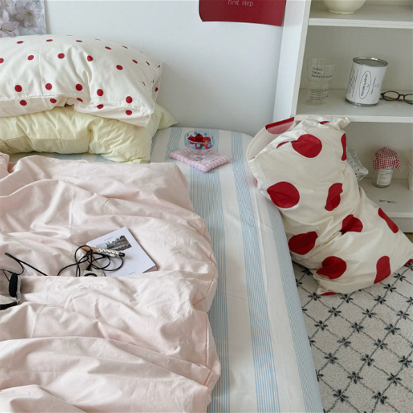 Cotton Four-Piece Set Duvet Covers Fitted Sheets Double Bedding