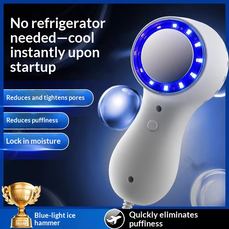 Hot And Cold Ice Hammer Cold Therapy Device Facial Pore Shrinking Inductive Therapeutical Instrument