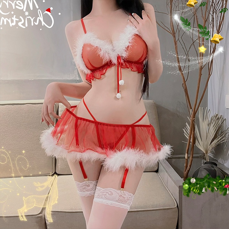 Gold Velvet Pure Desire Style Short Skirt Uniform Christmas Suit