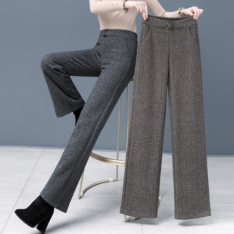 Loose Straight-leg Pants Thickened And Casual