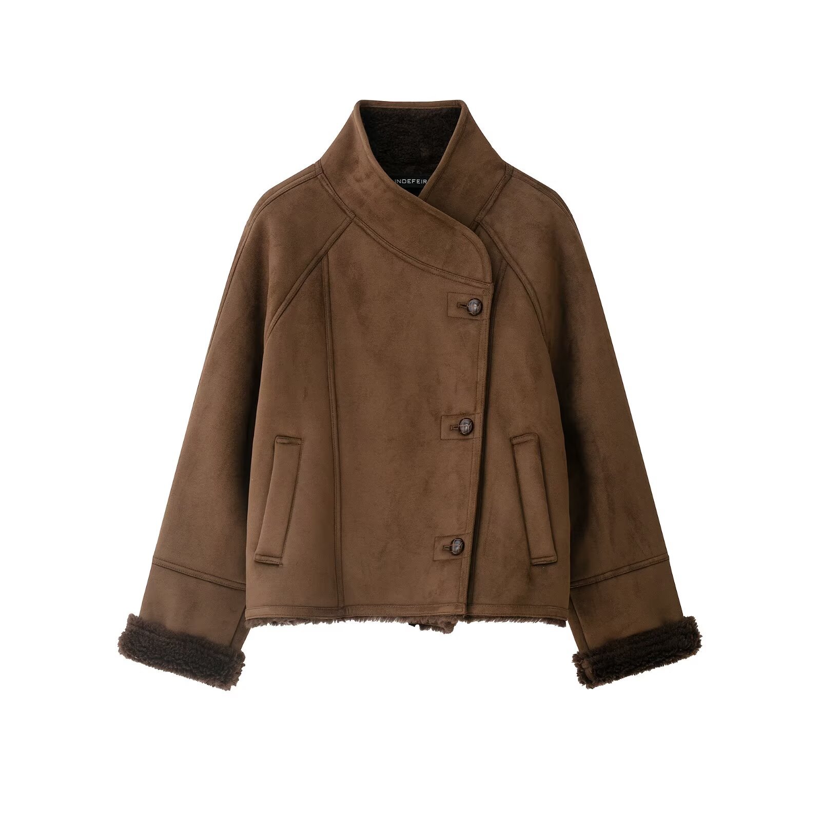 Fashionable And Versatile Faux Fur Patchwork Jacket