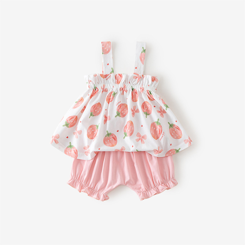 Girls' Casual Cotton Camisole Dress Set