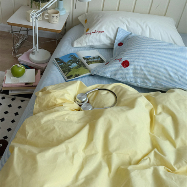 Sea Salt Milk Yogurt Grade A Pure Cotton Washed Cotton Four-Piece Set Cotton