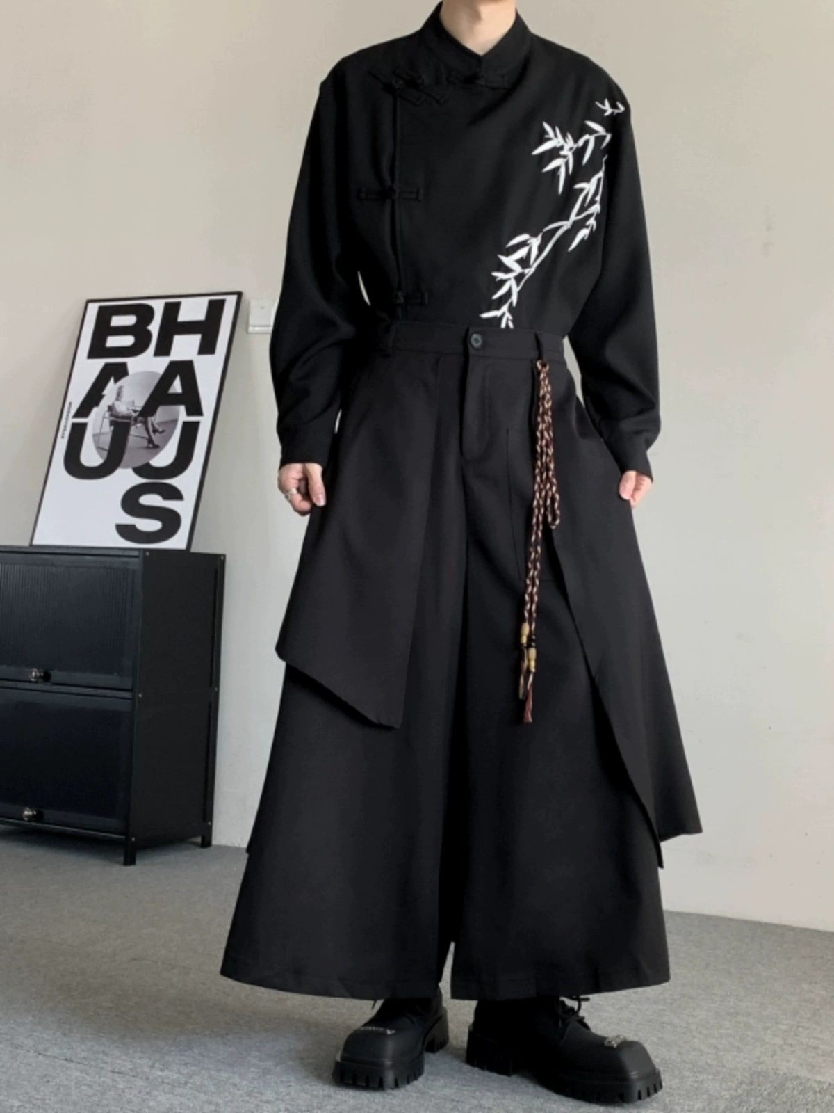 Men's Irregular Kendo Samurai Wide-Leg Pants