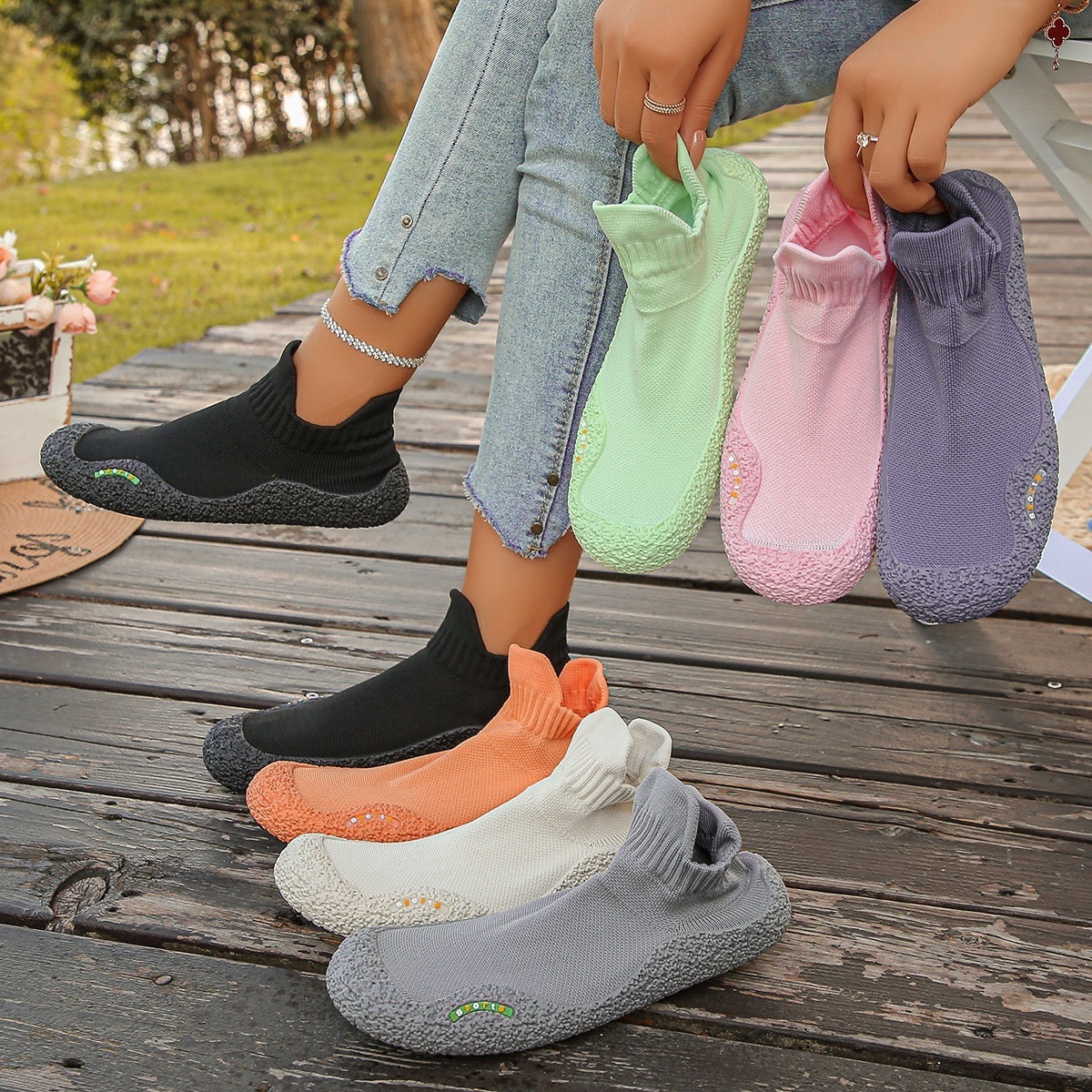New Flyknit Stretchy Breathable Soft-soled Sock Shoes