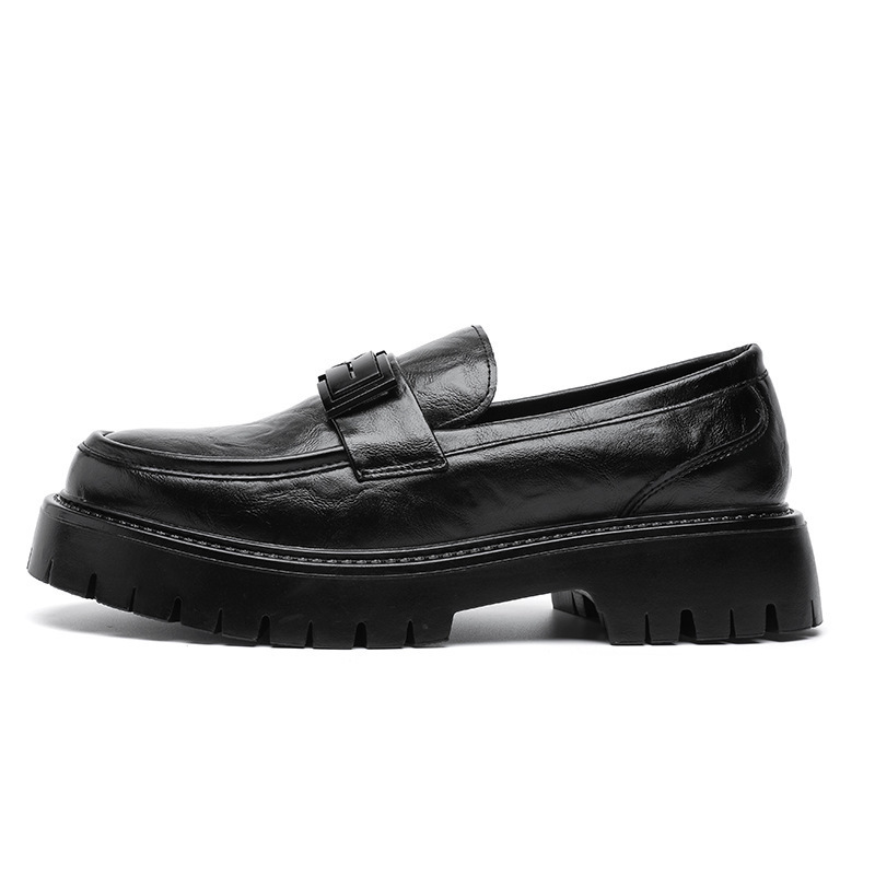 Men's Platform Shoes With Metal Buckles Slip-on Style