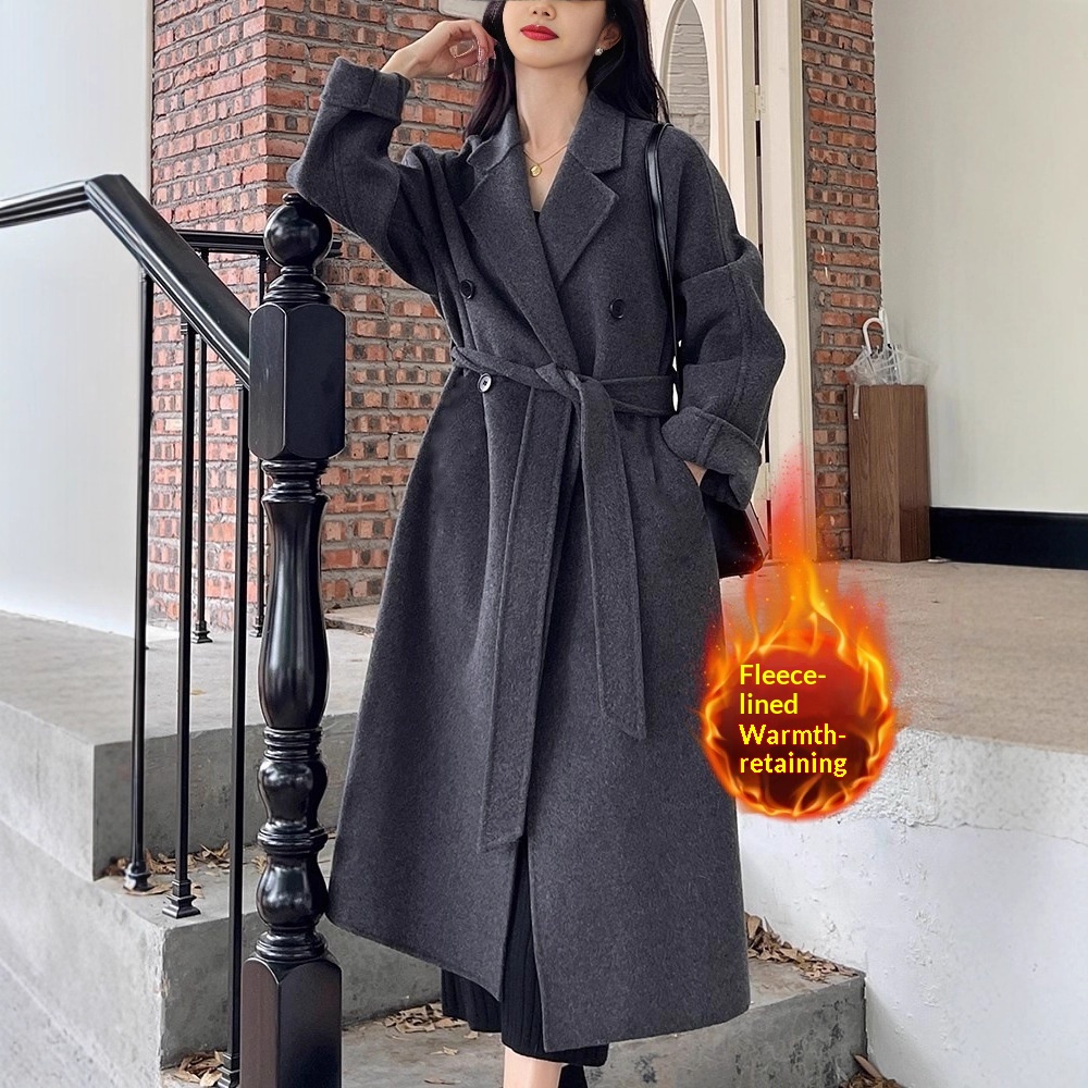Women's Overcoat Mid-length Korean Style Loose Woolen Coat